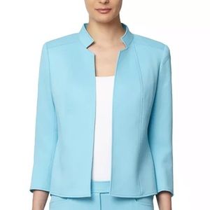 Anne Klein Ridge Crest Cropped Jacket. Aqua. Size 2